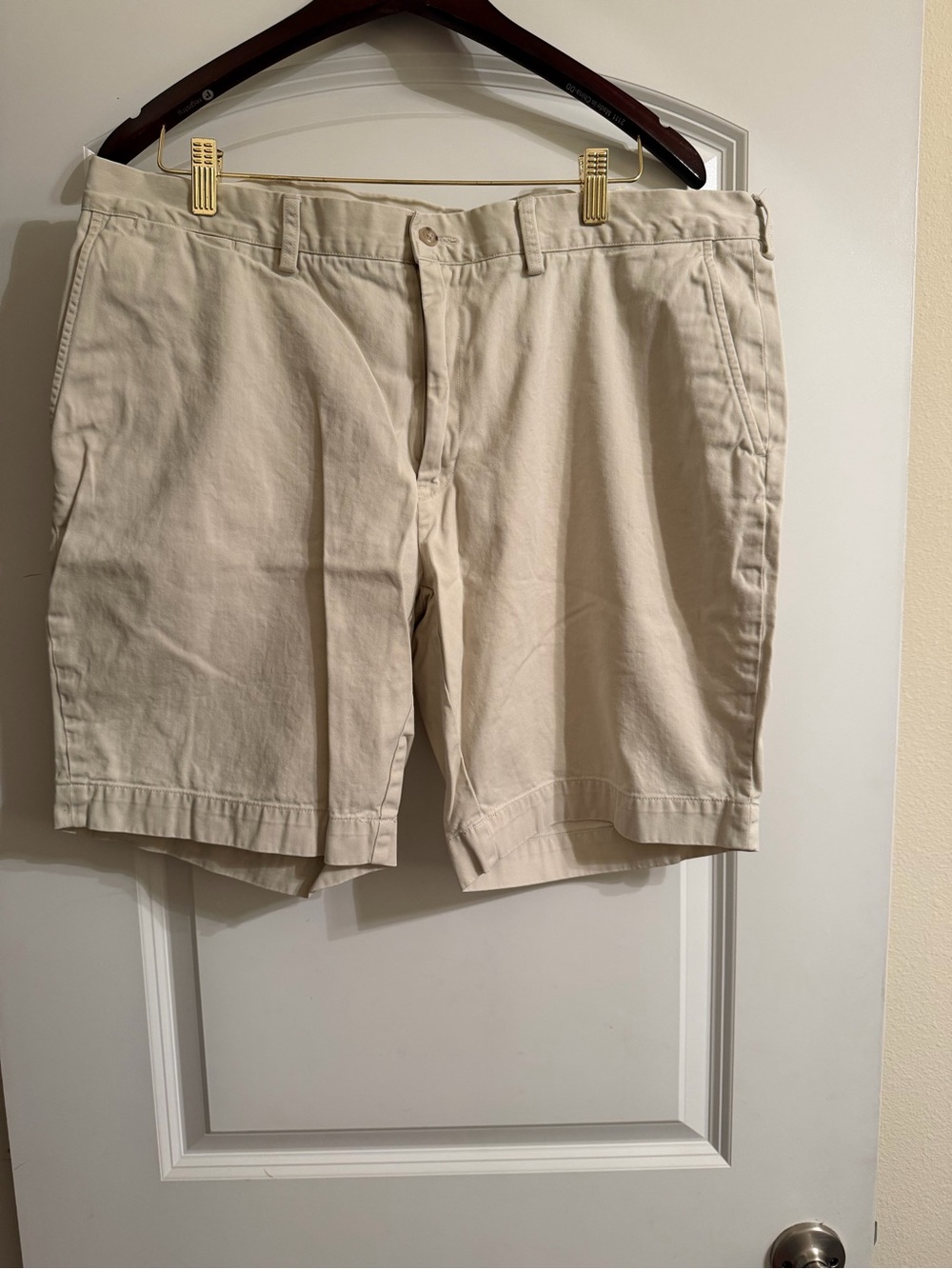 Ralph Lauren Beige Flat Front Cotton Chino Shorts